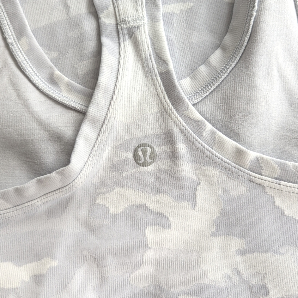 Lululemon Gray Camo Print Cool Racerback Ribbed Tank Top - Picture 6 of 10